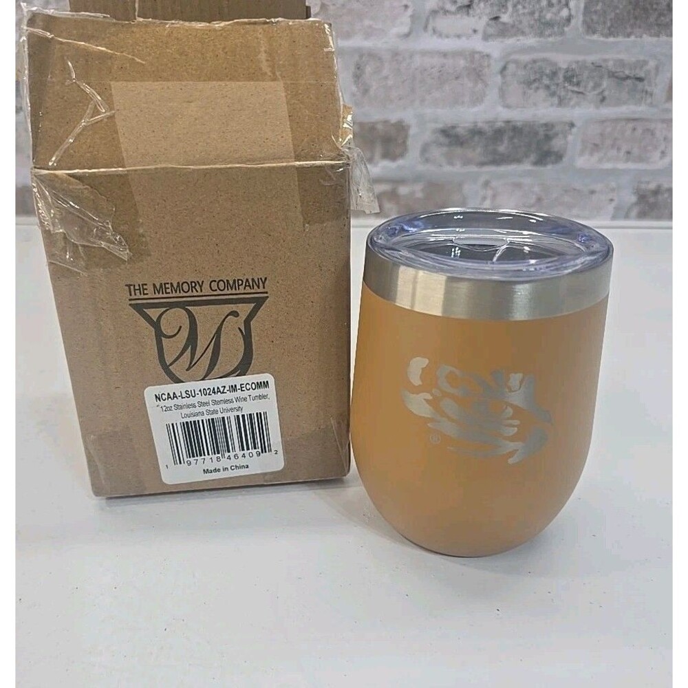 NCAA  LSU  Louisiana Tigers Logo Insulated Stainless Wine Tumbler 12 OZ